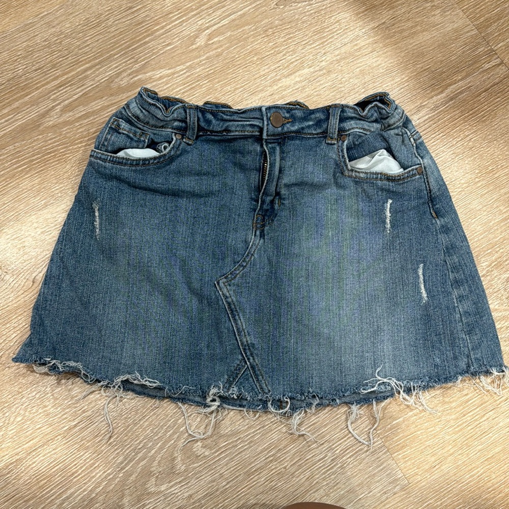 denim mini skirt